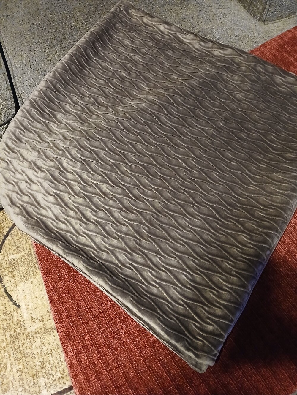 2- 24x24 Buttery Soft Velvet Grey Pillow Covers
